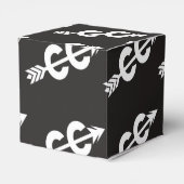 Schwarz-weißes Langlaufen Geschenkschachtel (Rückseite)