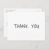 Schwarz-weißes Lässiges Handwriting Vielen Dank Postkarte (Vorne/Hinten)