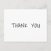 Schwarz-weißes Lässiges Handwriting Vielen Dank Postkarte (Vorderseite)