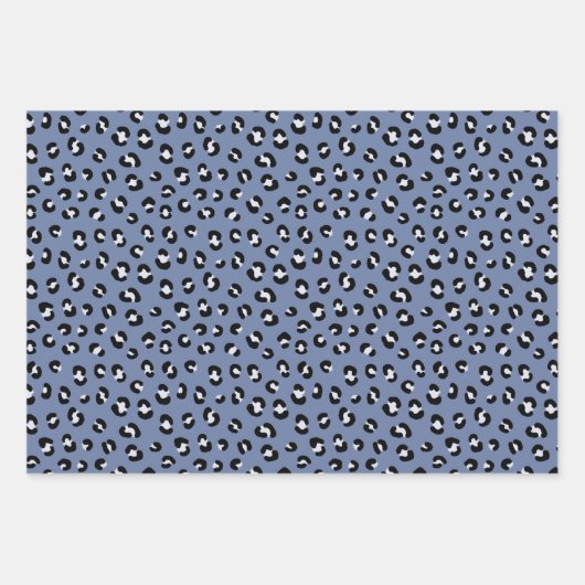 Schwarz-weißes Leopard-Druckmuster Geschenkpapier Set (Vorderseite 2)