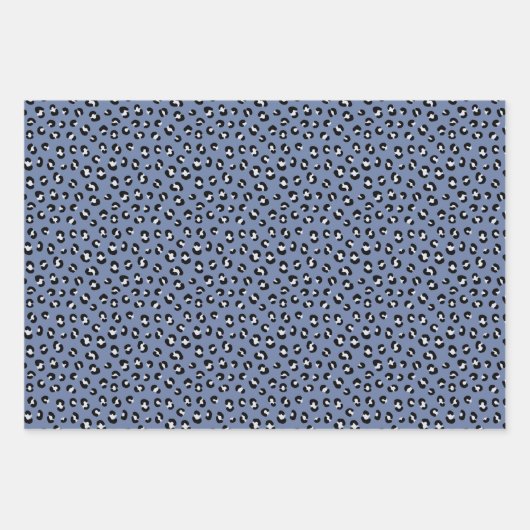 Schwarz-weißes Leopard-Druckmuster Geschenkpapier Set (Vorderseite)
