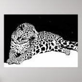 Schwarz-weißes Leopard Poster Pop Wilhelm Tell (Vorne)