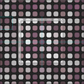 Schwarz-weißes Lila Retro-Chic Round-Square-Muster Stoff (Kachel)
