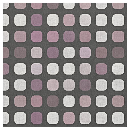 Schwarz-weißes Lila Retro-Chic Round-Square-Muster Stoff (Nahaufnahme)