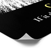 Schwarz-weißes Lion Motivierend Challenge Zitat Poster (Ecke)