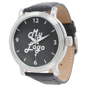 Schwarz-weißes Logo Armbanduhr