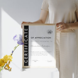 Schwarz-weißes Logo für einfache Zertifikate