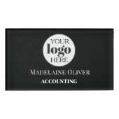 Schwarz-weißes Logo für Mitarbeiter Namenschild (Vorderseite)