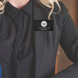 Schwarz-weißes Logo für Mitarbeiter Namenschild