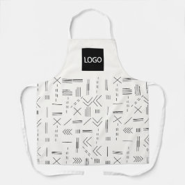 Schwarz-weißes Logo für moderne Geometrie Schürze