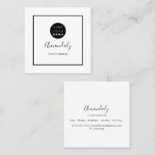 Schwarz-weißes Logo Gerahmt Makeup Artist Quadratische Visitenkarte (Vorne/Hinten)