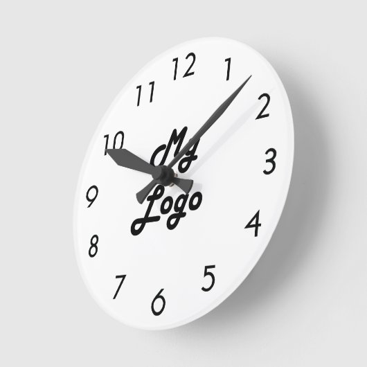 Schwarz-weißes Logo-Image Runde Wanduhr (Winkel)