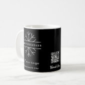 Schwarz-weißes Logo QR-Code Business Christmas Sim Kaffeetasse (Vorderseite Links)