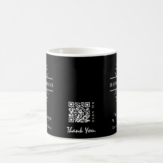 Schwarz-weißes Logo QR-Code Business Christmas Sim Kaffeetasse (Mittel)