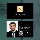 Schwarz-weißes Logo QR Code Foto Facebook Premium Visitenkarte