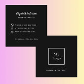 Schwarz-weißes Logo Quadratische Visitenkarte