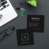 Schwarz-weißes Logo Quadratische Visitenkarte