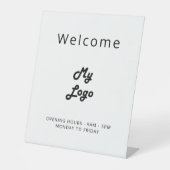 Schwarz-weißes Logo Sockelschild (Vorderseite)