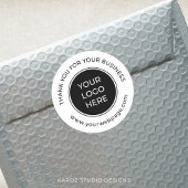 Schwarz-weißes Logo Vielen Dank Runder Aufkleber