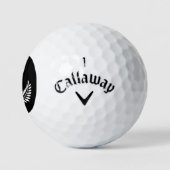 Schwarz-weißes Lorbeerkranz-Monogramm Golfball (Logo)