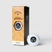 Schwarz-weißes Lorbeerkranz-Monogramm Golfball (Verpackungen)