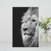 Schwarz-weißes Löwenportrait - Tierfotografie Briefpapier (Stehend Vorderseite)