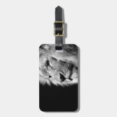 Schwarz-weißes Löwenportrait - Tierfotografie Gepäckanhänger (Vorderseite vertikal)