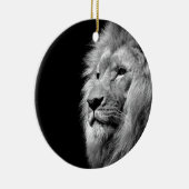 Schwarz-weißes Löwenportrait - Tierfotografie Ornament (Rechts)