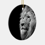 Schwarz-weißes Löwenportrait - Tierfotografie Ornament (Rechts)