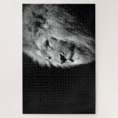 Schwarz-weißes Löwenportrait - Tierfotografie Puzzle (Vertikal)