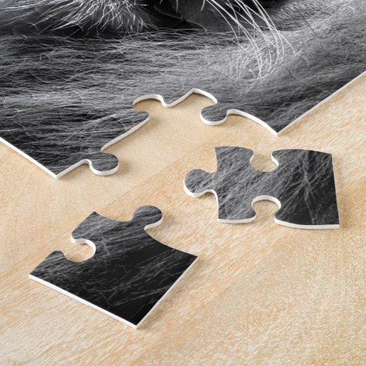 Schwarz-weißes Löwenportrait - Tierfotografie Puzzle (Seite)