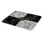Schwarz-weißes Marbellaufwerk Schneidebrett (Ecke)