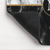 Schwarz-weißes Marbor mit benutzerdefinierter Lett Mousepad (Ecke)