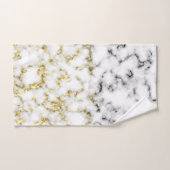 Schwarz-weißes Marmor, goldene funkelnde Flitterte Handtuch (Handtuch)