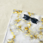 Schwarz-weißes Marmor, goldene funkelnde Flitterte Strandtuch (Beispiel)