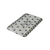 Schwarz-weißes Marmor Hexagon Bauernhof Bad Badematte (Schrägansicht)