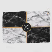 Schwarz-weißes Marmorhandtuch Golfhandtuch (Horizontal)