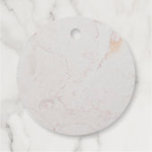 Schwarz-weißes Marmormongram Gold Elegante Hochzei Geschenkanhänger (Rückseite)