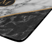 Schwarz-weißes Marmorsteinfräßchen Schneidebrett (Ecke)