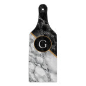 Schwarz-weißes Marmorsteinfräßchen Schneidebrett (Vorderseite)