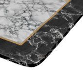 Schwarz-weißes Marmorsteinschneidebrett Schneidebrett (Ecke)
