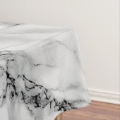 Schwarz-weißes Marmortablett mit individuellem Buc Tischdecke (Beispiel)