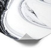 Schwarz-weißes Marmorwertpapier (Matte) Poster (Ecke)