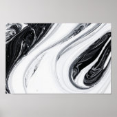 Schwarz-weißes Marmorwertpapier (Matte) Poster (Vorne)