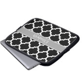 Schwarz-weißes marokkanisches #5 Dark Gray Name Mo Laptopschutzhülle (Vorne Knopf)