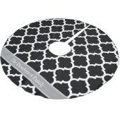 Schwarz-weißes marokkanisches #5 Dark Gray Name Mo Polyester Weihnachtsbaumdecke (Schrägansicht)