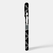 Schwarz-weißes marokkanisches Monogramm Case-Mate iPhone Hülle (Rückseite / Links)