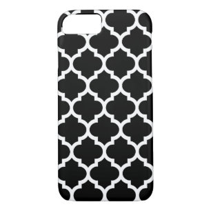 Schwarz-weißes marokkanisches Quatrefolienmuster # Case-Mate iPhone Hülle