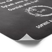 Schwarz-weißes Mimosa Bar String Lights Poster (Ecke)