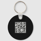 Schwarz-weißes Minimalistischer QR-Code Firmenlogo Schlüsselanhänger (Rückseite)